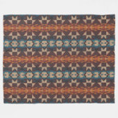 Red Brown Blauwgroen Blue Oranje Tribal Pattern Fleece Deken (Voorkant (Horizontaal))