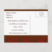 Red & Brown Brocade Save Date Aankondigingskaart (Achterkant)