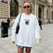 Red + Brown Checkered Bow BRIDE Trui