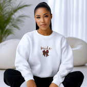 Red + Brown Checkered Bow BRIDE Trui