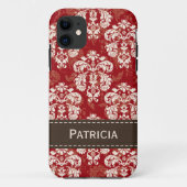 Red Brown Damask Case-Mate iPhone Case (Achterkant)