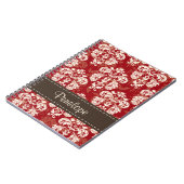 Red Brown Damask Spiral notebook Journal Notitieboek (Linkerzijde)