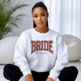 Red + Brown Faux Glitter Varsity BRIDE Trui