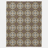 Red Brown Gray Ochre Hip Bohemian Bali Art Motif Fleece Deken (Voorkant)