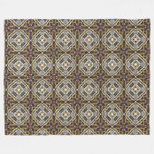 Red Brown Gray Ochre Hip Bohemian Bali Art Motif Fleece Deken (Voorkant (Horizontaal))