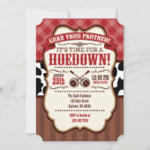 Red Brown Hoedown Party nodiging Kaart (Voorkant)
