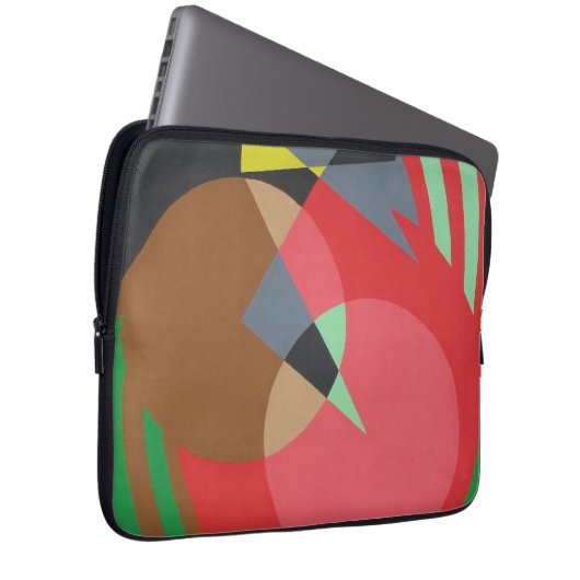 Red & Brown Modern Art Laptop Sleeve (Voorkant Rechts)