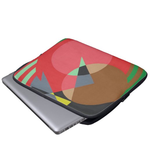 Red & Brown Modern Art Laptop Sleeve (Voorkant onderkant)
