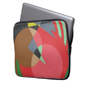 Red & Brown Modern Art Laptop Sleeve (Voorkant Links)