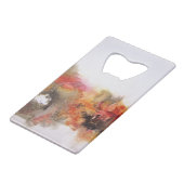 Red Brown Oranje White Modern Abstracte Art Creditkaart Flessenopener (Achterkant Gekanteld)