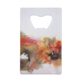 Red Brown Oranje White Modern Abstracte Art Creditkaart Flessenopener (Achterkant)