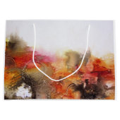 Red Brown Oranje White Modern Abstracte Art Groot Cadeauzakje (Voorkant)
