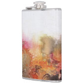 Red Brown Oranje White Modern Abstracte Art Heupfles (Links)