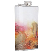 Red Brown Oranje White Modern Abstracte Art Heupfles (Rechts)