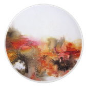 Red Brown Oranje White Modern Abstracte Art Keramische Knop (Voorkant)