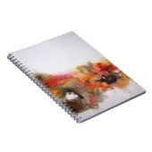 Red Brown Oranje White Modern Abstracte Art Notitieboek (Rechterzijde)