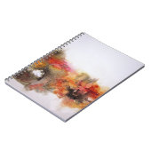 Red Brown Oranje White Modern Abstracte Art Notitieboek (Linkerzijde)