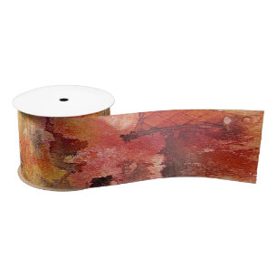 Red Brown Oranje White Modern Abstracte Art Satijnen Lint