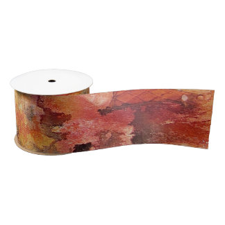 Red Brown Oranje White Modern Abstracte Art Satijnen Lint