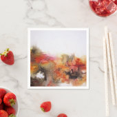 Red Brown Oranje White Modern Abstracte Art Servetten (Insitu)