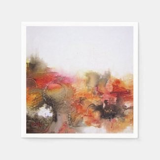 Red Brown Oranje White Modern Abstracte Art Servetten