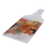 Red Brown Oranje White Modern Abstracte Art Snijplank (Hoek)