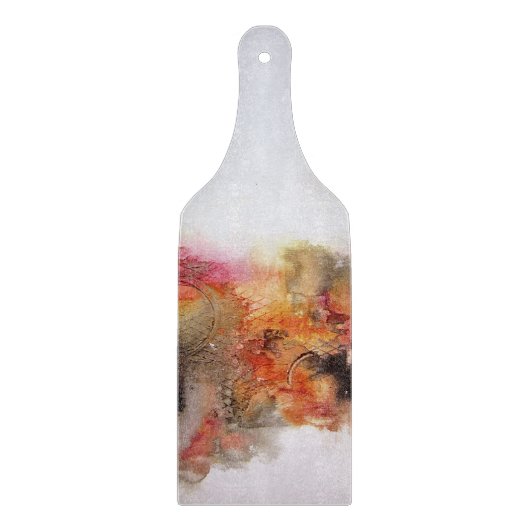 Red Brown Oranje White Modern Abstracte Art Snijplank (Voorkant)