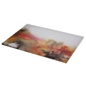 Red Brown Oranje White Modern Abstracte Art Snijplank (Hoek)