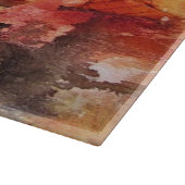 Red Brown Oranje White Modern Abstracte Art Snijplank (Hoek)