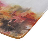 Red Brown Oranje White Modern Abstracte Art Snijplank (Hoek)