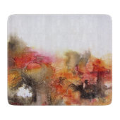 Red Brown Oranje White Modern Abstracte Art Snijplank (Voorkant)