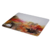 Red Brown Oranje White Modern Abstracte Art Snijplank (Hoek)