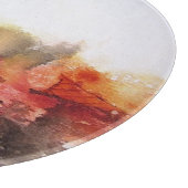 Red Brown Oranje White Modern Abstracte Art Snijplank (Hoek)