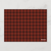 Red Brown Plaid Camping Tafelnummer Post Kaart (Achterkant)
