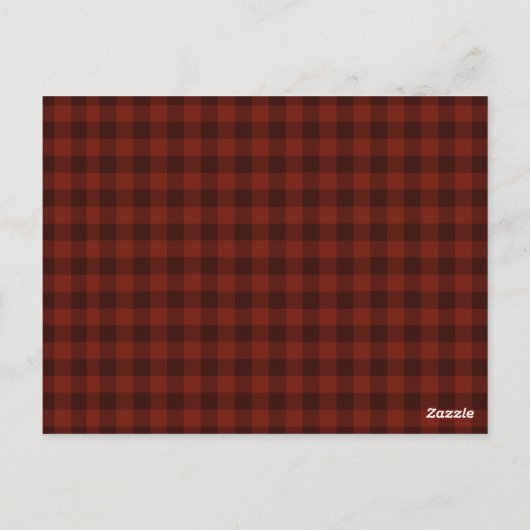 Red Brown Plaid Camping Tafelnummer Post Kaart (Achterkant)