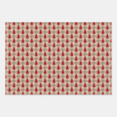 Red Brown Tan Buffalo Pset Rustige Kerstmis Inpakpapier Vel (Voorkant)