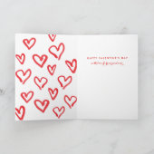 Red Brush Lettering Ik hou van je Feestdagen Kaart (Binnen)