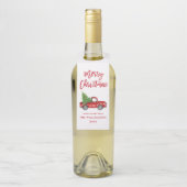 Red Brush Script Kerstmis Truck Flessenhanger (Op fles)