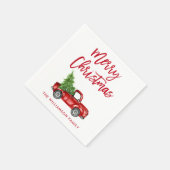 Red Brush Script Kerstmis  Truck Servet (Hoek)
