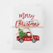 Red Brush Script-kersttruck Inpakpapier Vel (In situ)