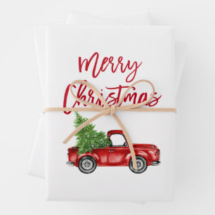 Red Brush Script-kersttruck Inpakpapier Vel