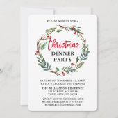 Red Brush Script Waterverf Wreated kerstparty Kaart (Voorkant)