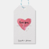 Red Brush Stroke Heart Valentine's Day Cadeaulabel (Voorkant)