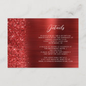 Red Brushed Metal Wedding Details  Informatiekaartje (Voorkant)