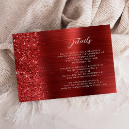 Red Brushed Metal Wedding Details  Informatiekaartje