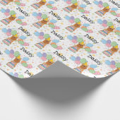 Red Brussels Griffon Cropped Ears Verjaardagsfeest Cadeaupapier (Hoek)