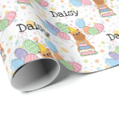 Red Brussels Griffon Cropped Ears Verjaardagsfeest Cadeaupapier (Rol Hoek)