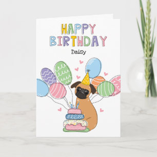 Red Brussels Griffon Dog Birthday Kaart