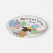 Red Brussels Griffon Hond Verjaardagsfeestje Papieren Bordje (Gekanteld)