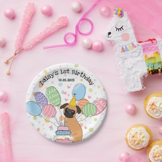 Red Brussels Griffon Hond Verjaardagsfeestje Papieren Bordje (Feest)